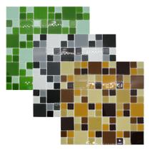 Placa Pastilha De Vidro Para Cozinha Banheiro Piscina Cristal Preta Marrom Verde Grande 30x30cm Diversas Cores - La Bella Griffe