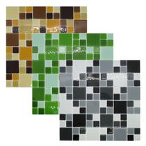 Placa Pastilha De Vidro Para Cozinha Banheiro Piscina Cristal Preta Marrom Verde Grande 30x30cm Diversas Cores - La Bella Griffe