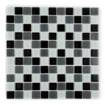 Placa Pastilha Vidro Parede 30cm X 30cm Branco/cinza/Preto Placa Pastilha Vidro Parede 30cm X 30cm Branco/cinza/Preto