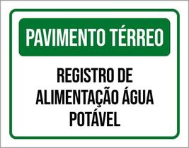 Placa Pavimento Térreo Registro Água Potável 36X46