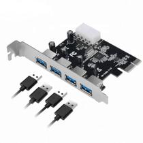 Placa Pci-e com 4 Portas USB 3.0 até 5Gbps PC Desktop Knup PC-05 Placa Pci-e com 4 Portas USB 3.0 até 5Gbps PC Desktop Knup PC-05