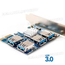 Placa Pci-e Multiplicadora Para Cabo Riser 1x4 Mineração Placa Pci-e Multiplicadora Para Cabo Riser 1x4 Mineração