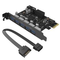 Placa PCI-E Orico, C/ 5 USB, 3.0, Mini PCI, PVU3-502I-V1