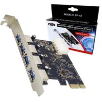 Placa Pci-e Usb 3.0 4 Portas 5gbps Dp-43 Dex Placa Pci-e Usb 3.0 4 Portas 5gbps Dp-43 Dex