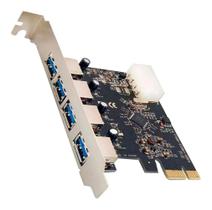 Placa PCI-Express Controladora 4 Portas USB 3.0 Dex DP-43 5Gbps Chipset Via Estável Para PC Gamer