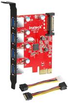 Placa PCI Express PCI-e para USB 3.0 (4 portas) Inateck Red
