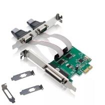 Placa PCI Express X1 2 Seriais 1 Paralela Low Profile Feasso JPP-04