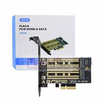 Placa PCIe para SSD M2 NVME e SSD SATA KP-AD136 - Knup Placa PCIe para SSD M2 NVME e SSD SATA KP-AD136 - Knup