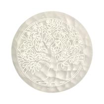 Placa Pedra Selenita Natural Redonda 10cm Escolha Seu Modelo