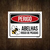 Placa Perigo - Abelhas Risco De Picadas 36X46