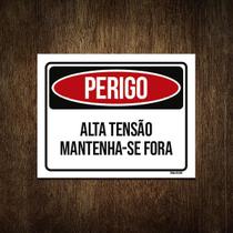 Placa Perigo Alta Tensão Mantenha-Se Fora 27X35