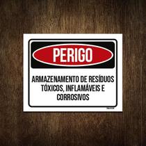 Placa Perigo Armazenamento Tóxicos Inflamáveis 36X46