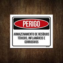 Placa Perigo Armenamento Tóxicos Inflamáveis 18X23