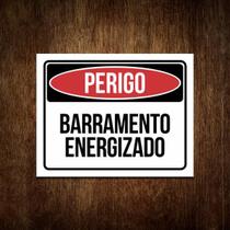 Placa Perigo Barramento Energizado 27X35