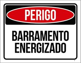 Placa Perigo Barramento Energizado 27X35