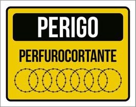 Placa Perigo Cerca Perfurocortante Concertina Arame 27X35