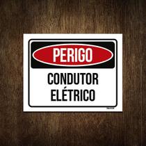 Placa Perigo Condutor Elétrico 18X23