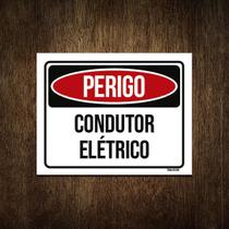 Placa Perigo Condutor Elétrico 36X46