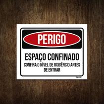 Placa Perigo Espaço Confinado Nível Oxigênio 36X46