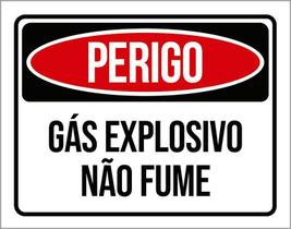 Placa Perigo Gás Explosivo Não Fume 36X46