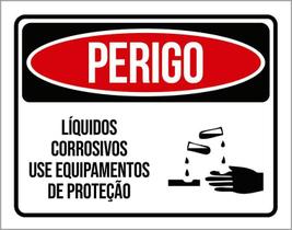 Placa Perigo Líquidos Corrosivos Use Proteção 27X35 Placa Perigo Líquidos Corrosivos Use Proteção 27X35
