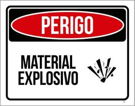 Placa Perigo - Material Explosivo - De Sinalização 27X35