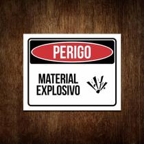 Placa Perigo - Material Explosivo - De Sinalização 27X35