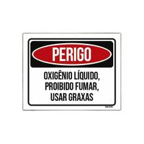Placa Perigo Oxigênio Líquido Proibido Fumar 18X23