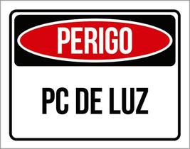 Placa Perigo Pc De Luz 18X23