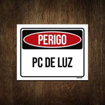 Placa Perigo Pc De Luz 36X46