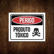 Placa Perigo - Produto Tóxico - Placa De Sinalização 27X35