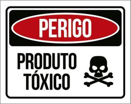 Placa Perigo - Produto Tóxico - Placa De Sinalização 27X35