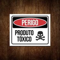 Placa Perigo - Produto Tóxico - Placa De Sinalização 36X46