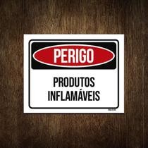 Placa Perigo Produtos Inflamáveis 27X35