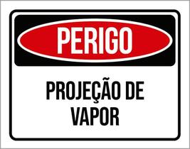 Placa Perigo Projeção De Vapor 18X23