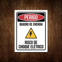 Placa Perigo Quadro De Energia Risco Choque Elétrico 36X46