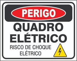 Placa Perigo Quadro Elétrico Risco De Choque 25x20cm Ps 1mm