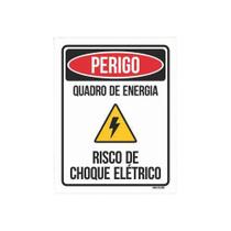 Placa Perigo Quadro Energia Risco Choque 27X35