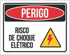 Placa Perigo Risco De Choque Elétrico 18X23