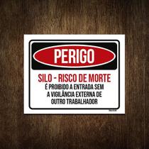 Placa Perigo Silo Risco De Morte 36X46