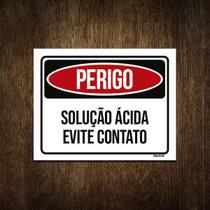 Placa Perigo Solução Ácida Evite Contato 36X46