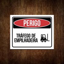 Placa Perigo Tráfego De Empilhadeira 27X35