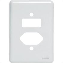 Placa Perlex Branca 4X2 (1 Saida+1Tomada) 23Pl2It Placa Perlex Branca 4X2 (1 Saida+1Tomada) 23Pl2It