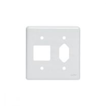 Placa Perlex Branca 4X4 (2 Saida+Tomada) 23Pl2/1T Placa Perlex Branca 4X4 (2 Saida+Tomada) 23Pl2/1T