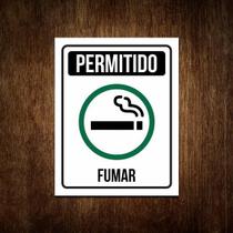 Placa Permitido Fumar Área Fumantes - De Sinalização 36X46