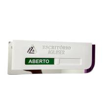 Placa Personalizada Sinalização Clinica Escritório Loja Aberto Fechado Espelho Acrílico