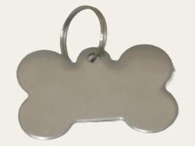 placa pet de identificação caes formato osso em inox kit 100 peças