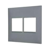 Placa Pial Plus+ 4X4cm 2+2 Postos Juntos Cinza - Pial Legrand