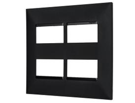Placa Pial Plus+ 4X4cm 2+2 Postos Separados Preto - Pial Legrand