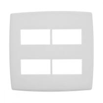 Placa Pial Plus+ Branca 4X4 - 2 Modulos + 2 Modulos Separados - 618514Bc